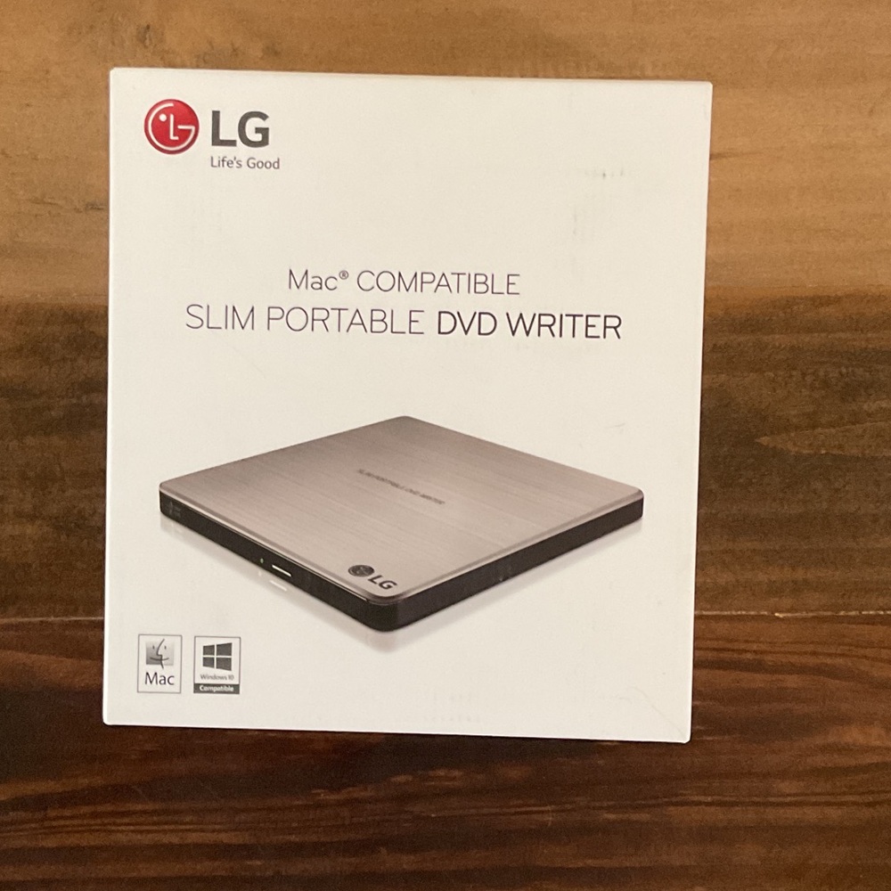LG Gray Slim Portable DVD Writer